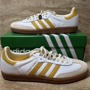 Mens Sporty & Rich x Adidas Originals Samba OG Shoes Gold Cream IF5661 Nby